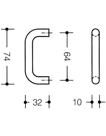 Bild Möbel- Bügelgriff, 548.74, Durchmesser 10x 64mm, Höhe 32mm, reinweiß, durchgefärbt-2