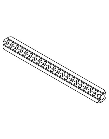 HEWI Vierkantstift 60.9 R, Vierkant 8mm, Länge 134mm, Türstärke min. 68,1mm, Türstärke maximal 78mm, Stahl verzinkt