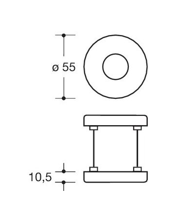 Bild Objekttür- Drückerrosette 305.23RKN, Durchmesser 55mm, verdeckt verschraubt, reinweiß hochglanz-2