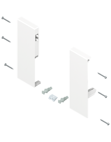 TANDEMBOX Fronthalter, Höhe C, für Innenauszug mit 1-fach Reling, links/rechts, für TANDEMBOX antaro, seidenweiss