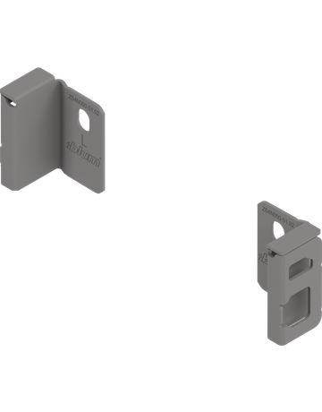 MERIVOBOX Holzrückwandhalter, Höhe N (82,5 mm), links/rechts, indiumgrau matt