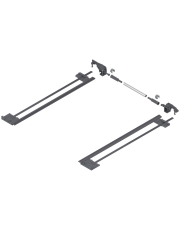 TANDEM Seitenstabilisierung, NL=410 mm, KB=1400 mm, Vollauszug, zum Ablängen, R7037 staubgrau