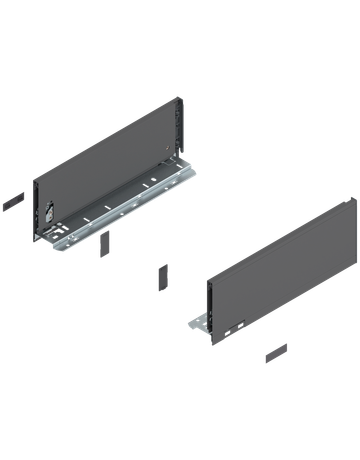 LEGRABOX Zarge, Höhe K (128.5 mm), NL=350 mm, links/rechts, für LEGRABOX pure, oriongrau matt - Blum