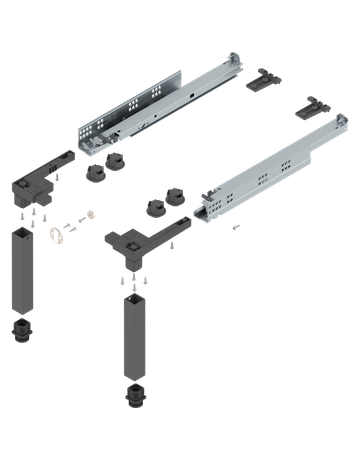 SPACE STEP Set, Kunststoff / Stahl, NL=410 mm, oriongrau matt