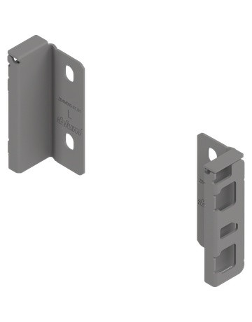 MERIVOBOX Holzrückwandhalter, Höhe M (108 mm), links/rechts, indiumgrau matt