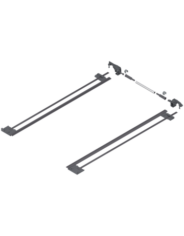 TANDEM Seitenstabilisierung, NL=600 mm, KB=1400 mm, Vollauszug, zum Ablängen, R7037 staubgrau