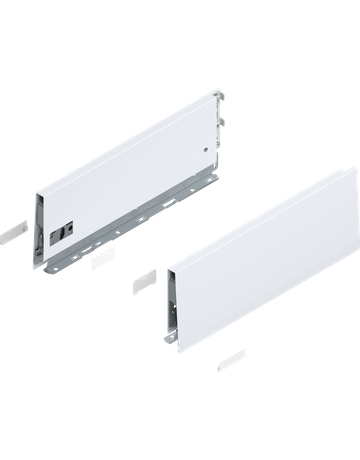 MERIVOBOX Zarge, Höhe K (129 mm), NL=350 mm, links/rechts, seidenweiss matt - Blum