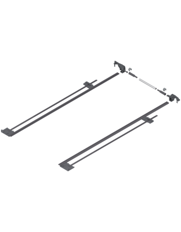 TANDEM Seitenstabilisierung, NL=750 mm, KB=1400 mm, Vollauszug, zum Ablängen, R7037 staubgrau