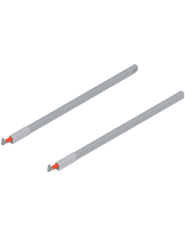 TANDEMBOX Längsreling (oben), für Frontauszug, NL=600 mm, links/rechts, für TANDEMBOX antaro, R9006 weissalumin.