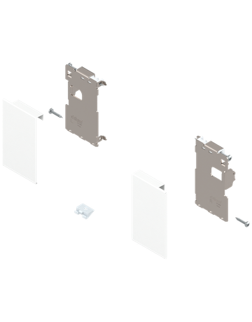 LEGRABOX Fronthalter, mit Distanzstück-Schraube montiert, für Innenschubkasten, links/rechts, für LEGRABOX pure, seidenweiss matt