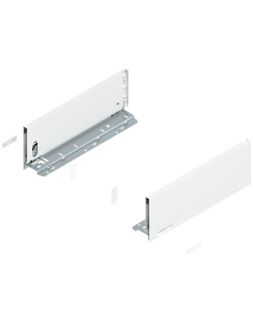 LEGRABOX Zarge, Höhe K (128.5 mm), NL=350 mm, links/rechts, für LEGRABOX pure, seidenweiss matt