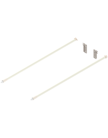 METABOX Längsreling (links/rechts), NL=500 mm, ZRR.8000 Relinghalter rückseitig beigepackt, R9001 cremew/cremew