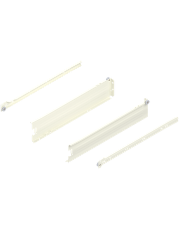 METABOX Stahlzarge, M (86 mm), Teilauszug, NL=450 mm, Steckversion, links/rechts, R9001 cremeweiss