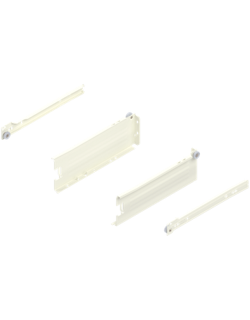 METABOX Stahlzarge, M (86 mm), Teilauszug, NL=270 mm, Steckversion, links/rechts, R9001 cremeweiss