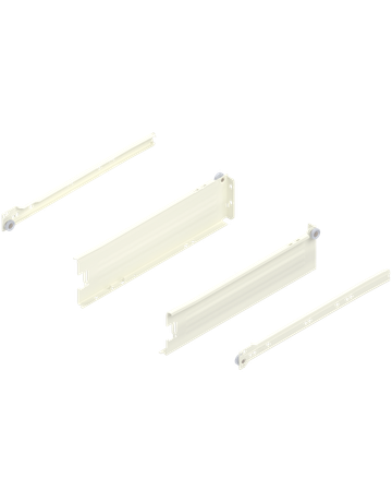 METABOX Stahlzarge, M (86 mm), Teilauszug, NL=350 mm, Steckversion, links/rechts, R9001 cremeweiss