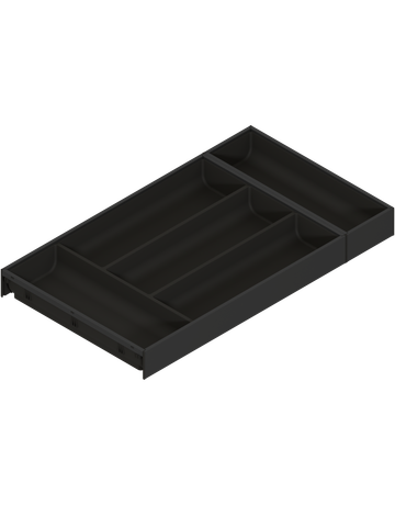 AMBIA-LINE Besteckeinsatz, für LEGRABOX/MERIVOBOX Schubkasten, Kunststoff / Stahl, 5 Besteckfächer, NL=550 mm, Breite=300 mm, carbonschwarz matt - Blum