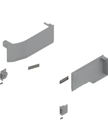 Bild AVENTOS HK top Hochklappe, Abdeckkappe groß (inkl. Auslöseschalter zum Einbohren, beigepackt), glatt, links/rechts, für SERVO-DRIVE, hellgrau/inox-g.-1