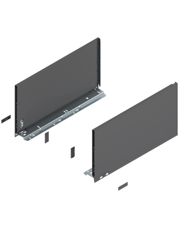 LEGRABOX Zarge, Höhe F (241 mm), NL=450 mm, links/rechts, für LEGRABOX pure, oriongrau matt - Blum