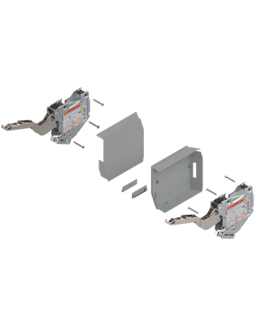 Bild AVENTOS HK-S Hochklappe, Kraftspeicher (Set), LF=220-500 (bei 2 Stück), zum Schrauben, für TIP-ON, hellgrau/inox-g. - Blum-1