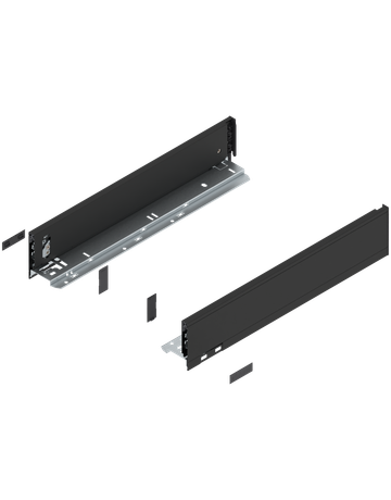 LEGRABOX Zarge, Höhe M (90.5 mm), NL=450 mm, links/rechts, für LEGRABOX pure, carbonschwarz matt - Blum