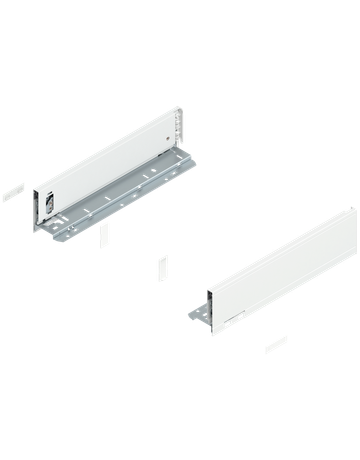 LEGRABOX Zarge, Höhe M (90.5 mm), NL=350 mm, links/rechts, für LEGRABOX pure, seidenweiss matt