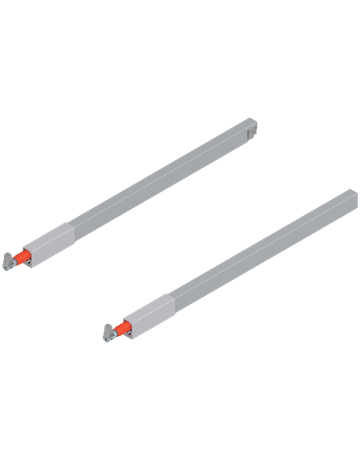 TANDEMBOX Längsreling (oben), für Frontauszug, NL=450 mm, links/rechts, für TANDEMBOX antaro, R9006 weissalumin.