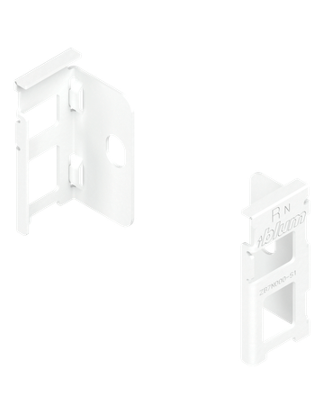 LEGRABOX Holzrückwandhalter, Höhe N (80 mm), links/rechts, seidenweiss matt