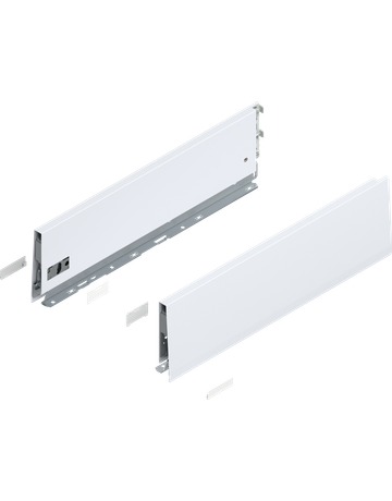 MERIVOBOX Zarge, Höhe K (129 mm), NL=450 mm, links/rechts, seidenweiss matt - Blum