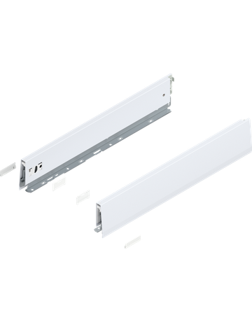 MERIVOBOX Zarge, Höhe M (91 mm), NL=500 mm, links/rechts, seidenweiss matt