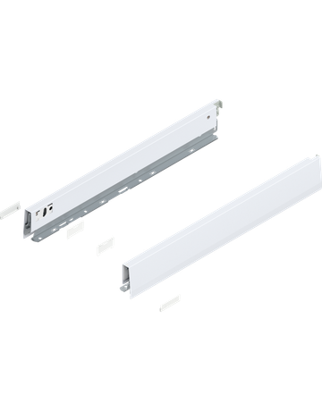 MERIVOBOX Zarge, Höhe N (68.5 mm), NL=500 mm, links/rechts, seidenweiss matt