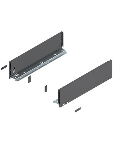 LEGRABOX Zarge, Höhe K (128.5 mm), NL=450 mm, links/rechts, für LEGRABOX pure, oriongrau matt - Blum