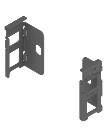 LEGRABOX Holzrückwandhalter, Höhe N (80 mm), links/rechts, oriongrau matt