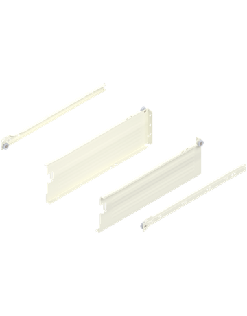 METABOX Stahlzarge, K (118 mm), Teilauszug, NL=400 mm, Schraubversion, links/rechts, R9001 cremeweiss