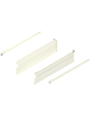 METABOX Stahlzarge, K (118 mm), Teilauszug, NL=450 mm, Schraubversion, links/rechts, R9001 cremeweiss