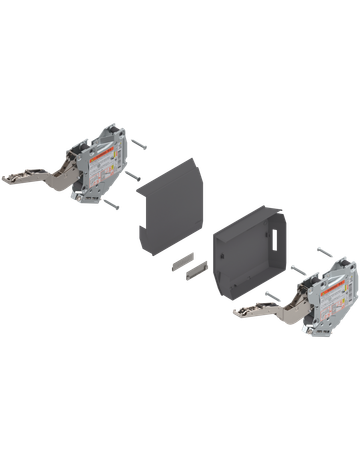 AVENTOS HK-S Hochklappe, Kraftspeicher (Set), LF=400-1000 (bei 2 Stück), zum Schrauben, für TIP-ON, tiefgrau/inox-g.