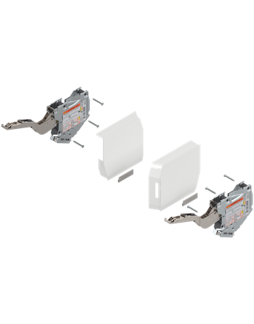 AVENTOS HK-S Hochklappe, Kraftspeicher (Set), LF=960-2215 (bei 2 Stück), zum Schrauben, seidenweiss/inox-g. - Blum