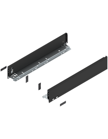 LEGRABOX Zarge, Höhe M (90.5 mm), NL=500 mm, links/rechts, für LEGRABOX pure, carbonschwarz matt - Blum