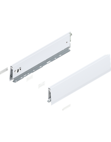 MERIVOBOX Zarge, Höhe M (91 mm), NL=400 mm, links/rechts, seidenweiss matt