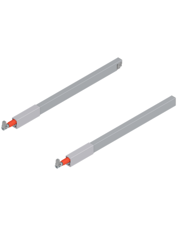 TANDEMBOX Längsreling (oben), für Frontauszug, NL=400 mm, links/rechts, für TANDEMBOX antaro, R9006 weissalumin.