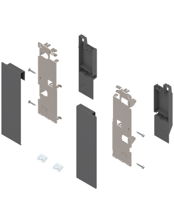 LEGRABOX Fronthalter, Höhe C, für Innenauszug mit Reling, links/rechts, für LEGRABOX free, oriongrau matt