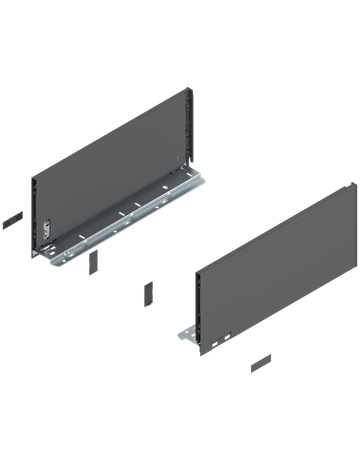 LEGRABOX Zarge, Höhe C (177 mm), NL=400 mm, links/rechts, für LEGRABOX pure, oriongrau matt