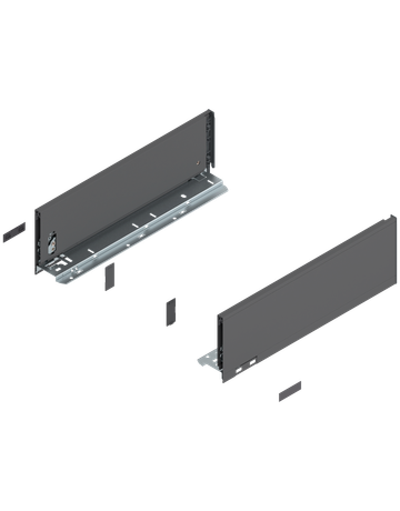 LEGRABOX Zarge, Höhe K (128.5 mm), NL=400 mm, links/rechts, für LEGRABOX pure, oriongrau matt