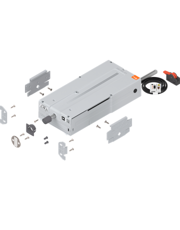 SERVO-DRIVE flex Antriebseinheit für Kühl-, Gefrier- und Geschirrspülgeräte, Set mit Antriebseinheit und Montagezubehör, R7035 lichtgrau