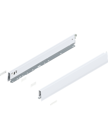 MERIVOBOX Zarge, Höhe N (68.5 mm), NL=550 mm, links/rechts, seidenweiss matt