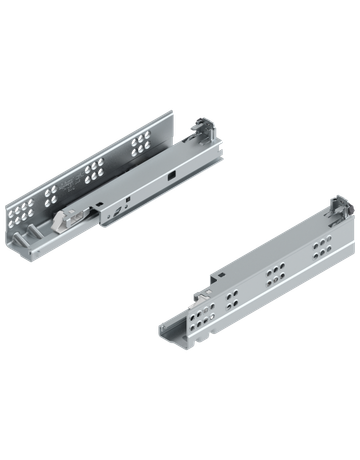 Tandem Vollauszug ohne Kupplung verzinkt 30 kg, für Tip On NL= 250mm - Blum