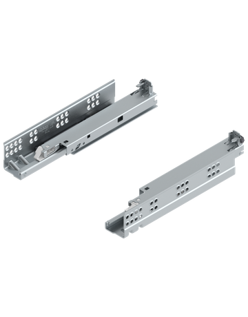 Tandem Vollauszug ohne Kupplung verzinkt 30 kg, für Tip On NL= 270mm - Blum