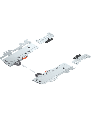 Set (TIP-ON BLUMOTION Einheit + Mitnehmer + Adapter), für MERIVOBOX, Typ S0, NL=270-300 mm, Gesamtgewicht des Auszugs=0-10 kg, links/rechts, weiss