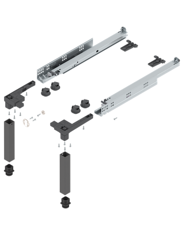 SPACE STEP Set, Kunststoff / Stahl, NL=460 mm, oriongrau matt