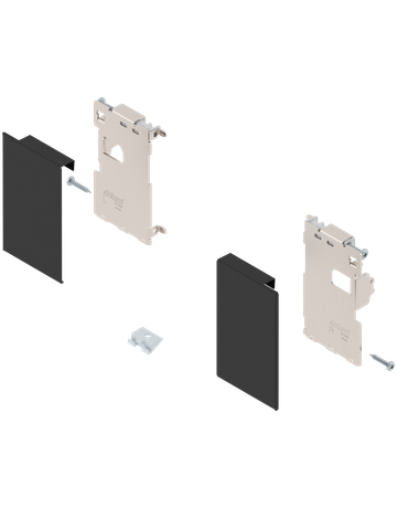 LEGRABOX Fronthalter, mit Distanzstück-Schraube montiert, für Innenschubkasten, links/rechts, für LEGRABOX pure, carbonschwarz matt - Blum