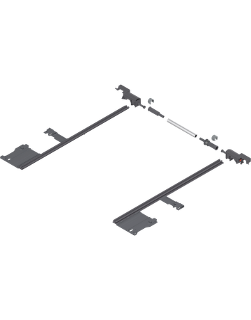 MOVENTO Seitenstabilisierung, NL=400 mm, KB=1400 mm, Vollauszug, zum Ablängen, R7037 staubgrau